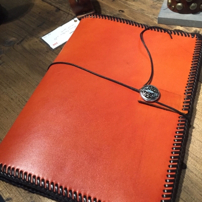 Leather Journal Orange - McFarland Leather - Handmade Leather Gear