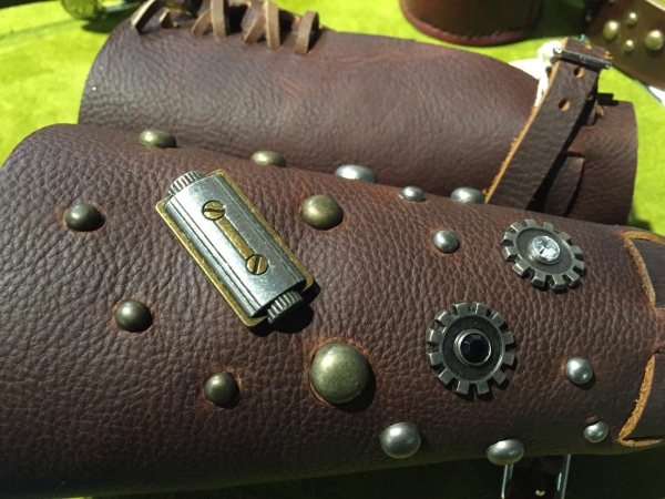 Steampunk gauntlets - McFarland Leather - Handmade Leather Gear
